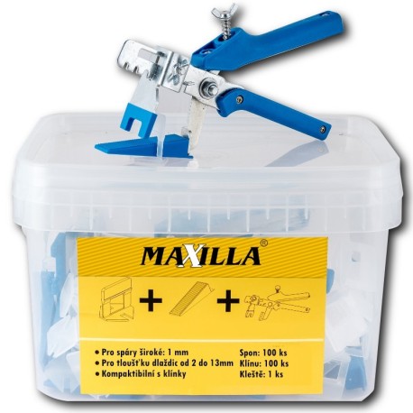 Sada Maxilla Expert classic 100 klínů + 100 spon (1 mm) + kleště