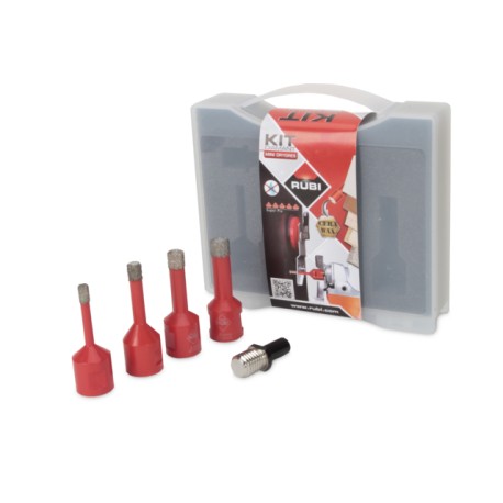 Kufríková sada diamantových koruniek Rubi Dry Gres 6,8,10,12 v kufríku